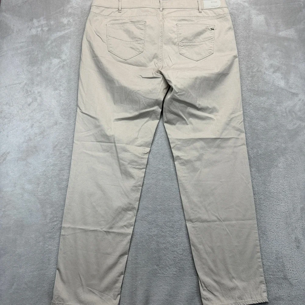 Brax Pants Men's 40x32 Cadiz Ultralight Beige Straight Leg Chino Stretch Trouser